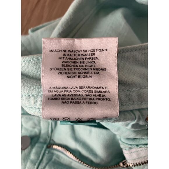 Miss Me Women's Mid Rise Ankle Skinny Mint Green Distressed Denim Jeans size 30 - Picture 7 of 10